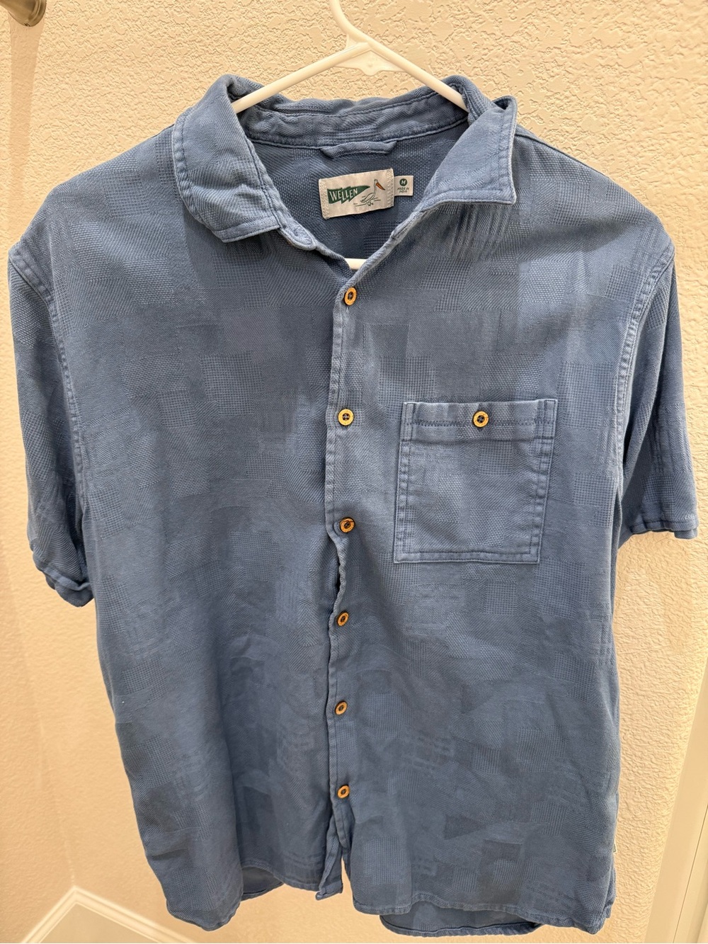 Wellen Light Blue Short Sleeve Button-Down Shirt